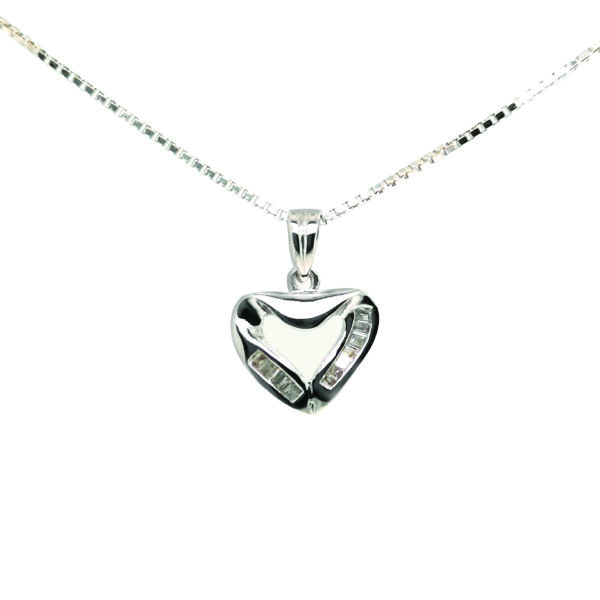 18K White Gold Diamond Pendant