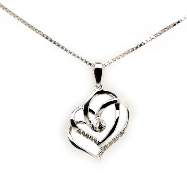 14K White Gold Diamond Pendant