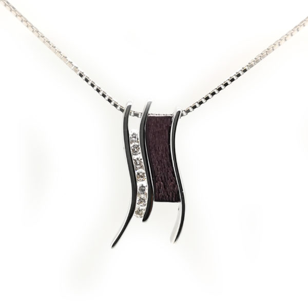 18K Purple/White Gold Diamond Pendant