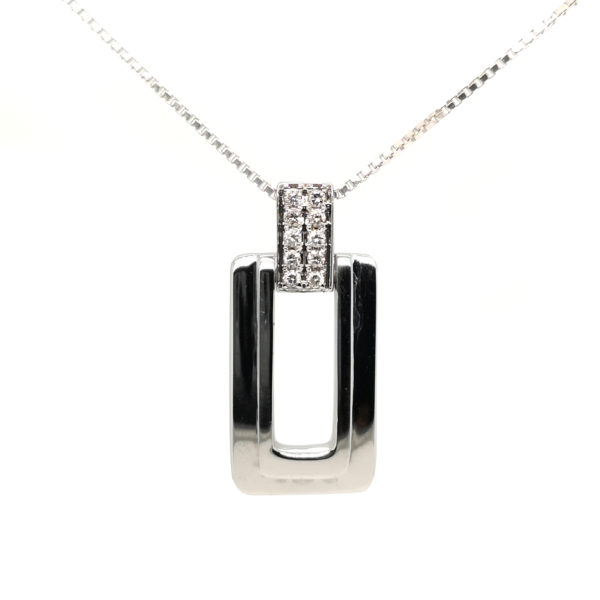 18K White Gold Diamond Pendant