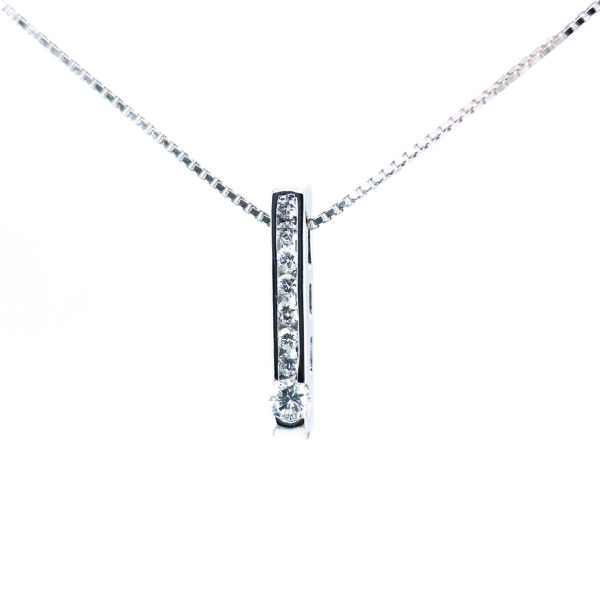 10K White Gold Diamond Pendant