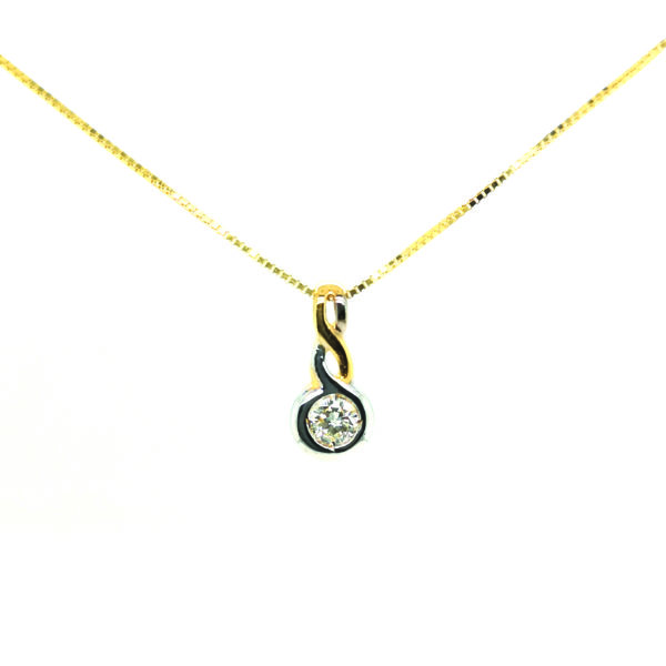 20K Yellow Gold Diamond Pendant