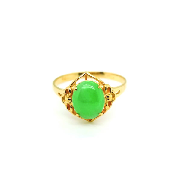 20K Yellow Gold Jade Ring
