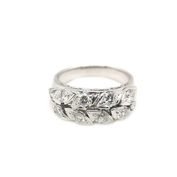 9K White Gold Diamond Ring