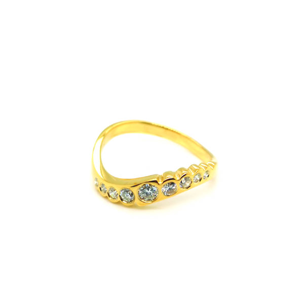 20K Yellow Gold Diamond Ring