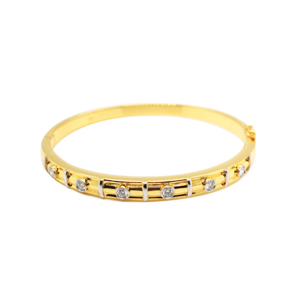 20K Yellow Gold Diamond Bangle