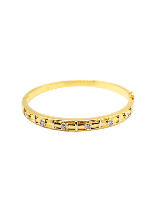 20K Yellow Gold Diamond Bangle