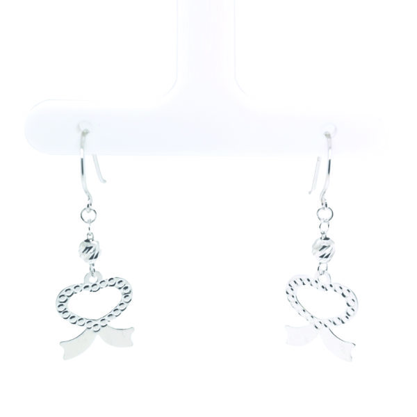 18K White Gold Dangling Hook Earring