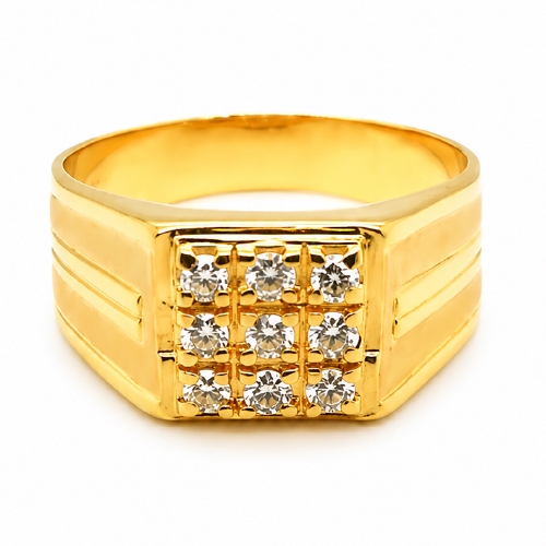 20K Yellow Gold Diamond Ring