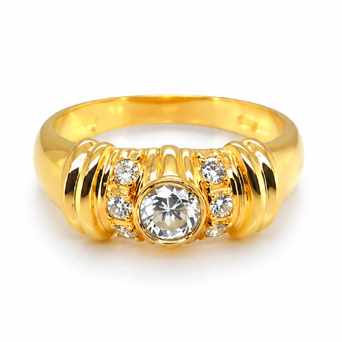 20K Yellow Gold Diamond Ring