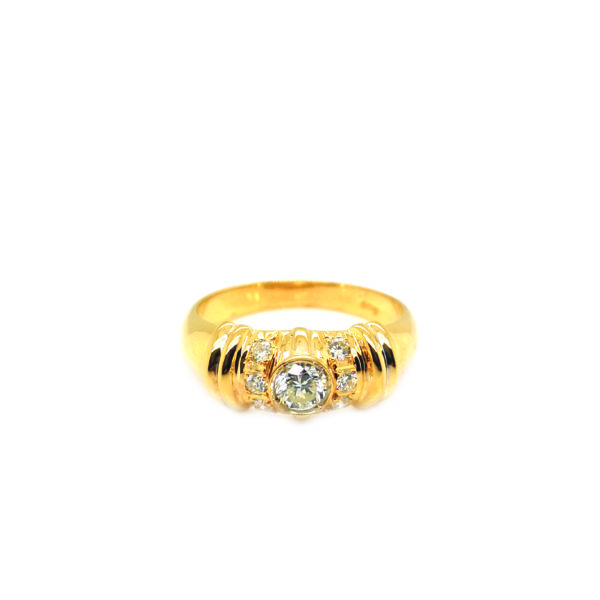 20K Yellow Gold Diamond Ring