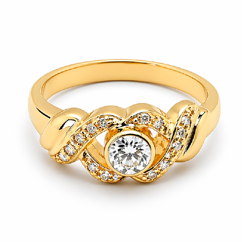 20K Yellow Gold Diamond Ring