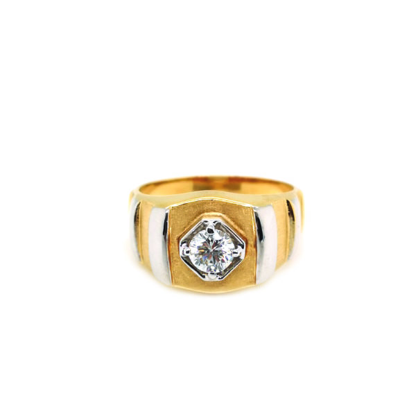 20K Yellow/White Gold Diamond Ring