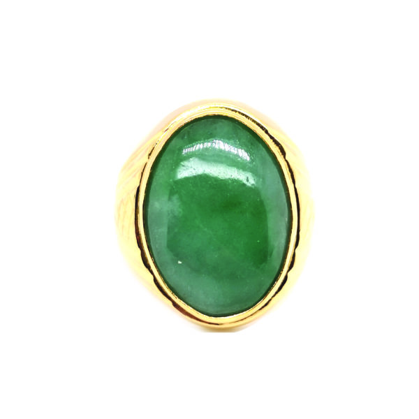 22K Yellow Gold Jade Ring