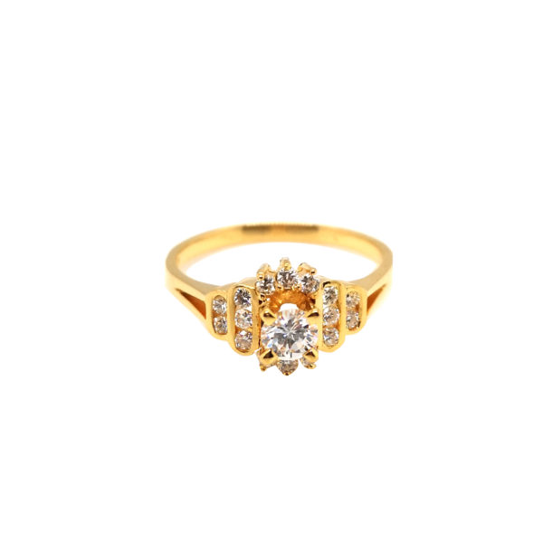 20K Yellow Gold Diamond Ring