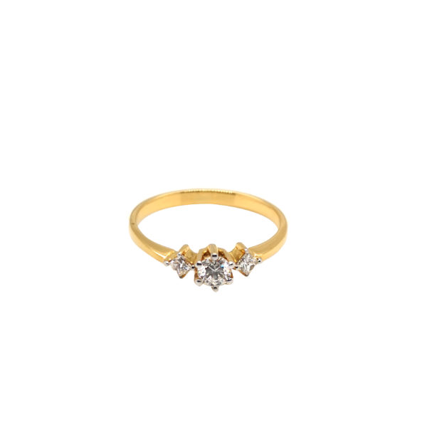 20K Yellow Gold Diamond Ring