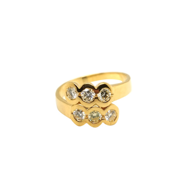 20K Yellow Gold Diamond Ring