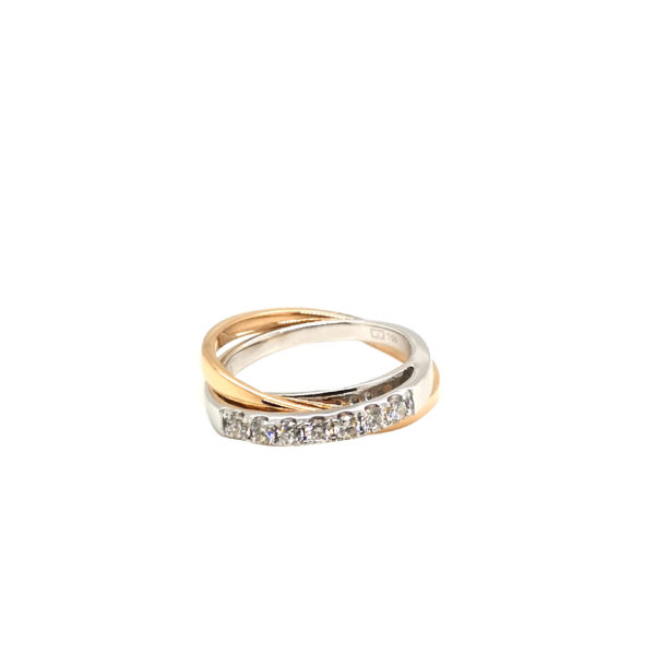 18K White/Rose Gold Diamond Ring