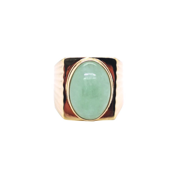 9K Yellow Gold Jade Ring