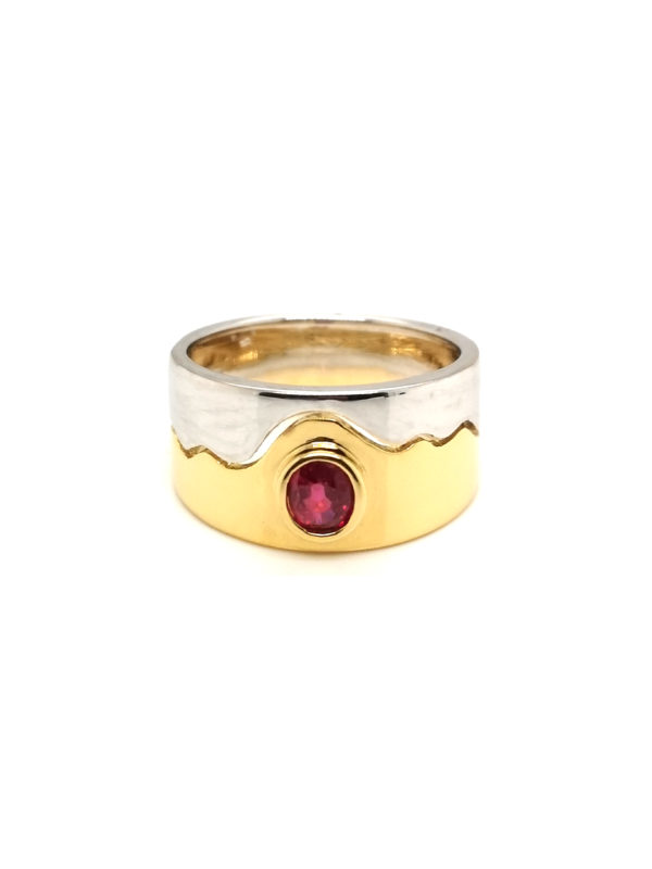 18K Yellow/White Gold Ruby Ring