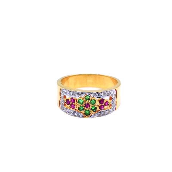 20K Yellow Gold Coloured Gem Diamond Ring