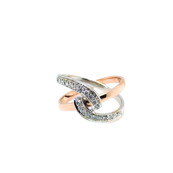 18K White/Rose Gold Diamond Ring