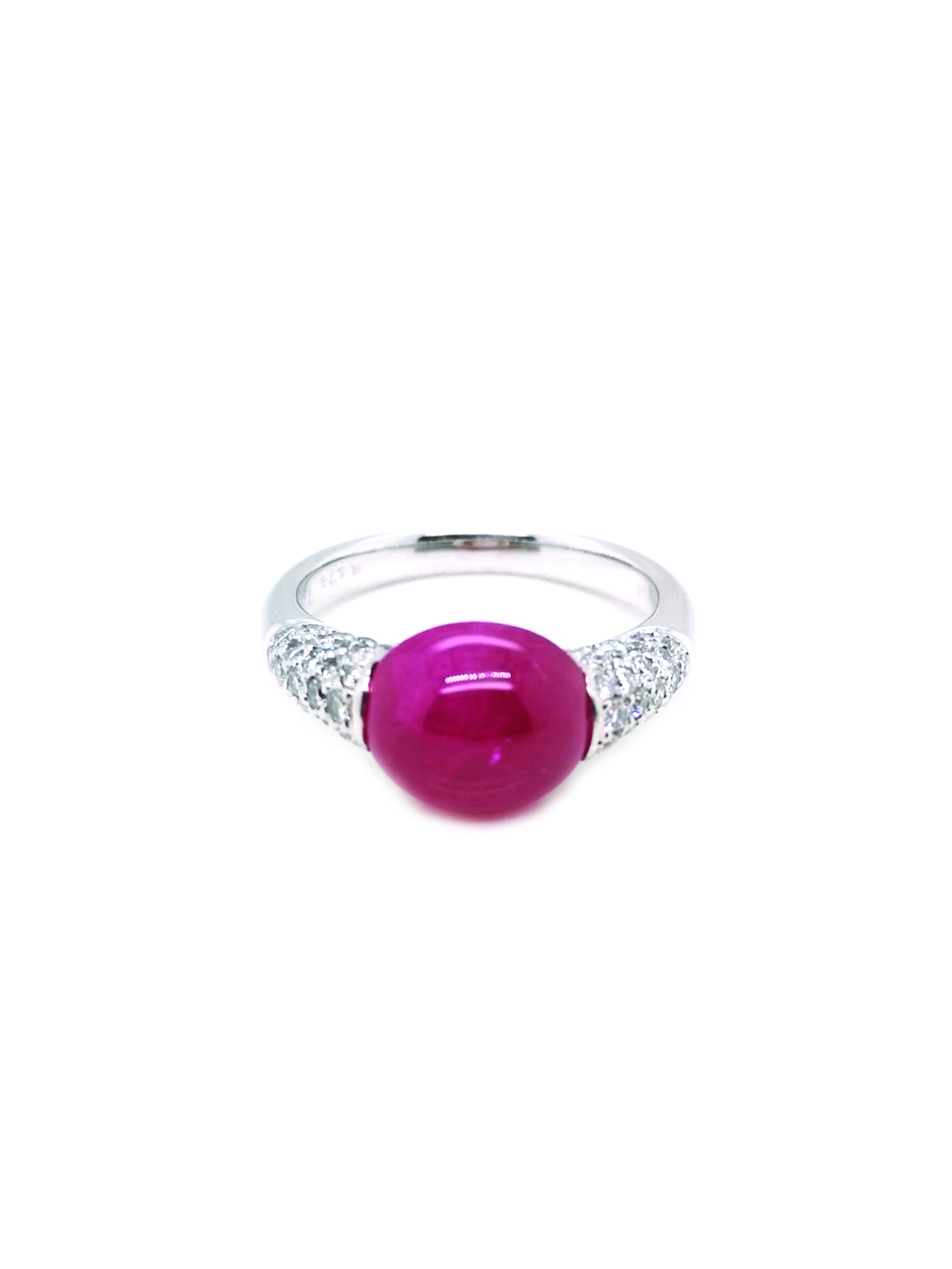 18K White Gold Ruby Diamond Ring - ValueMax Jewellery