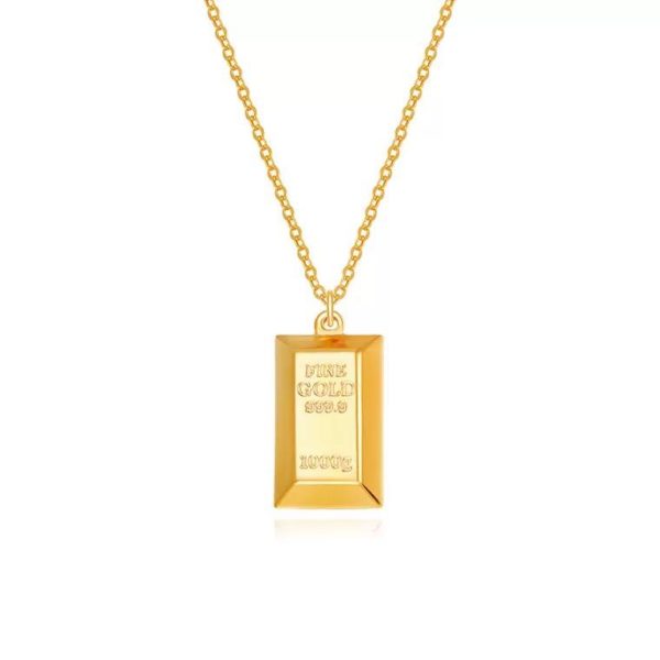 Gold Bar 999 Pure Gold Pendant | 暴富金砖 2