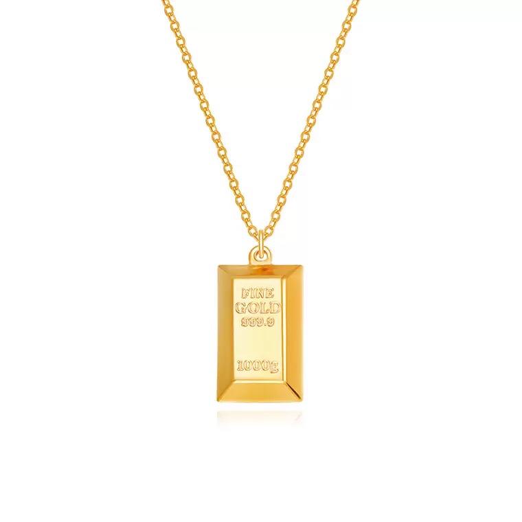 Gold Bar 999 Pure Gold Pendant | 暴富金 