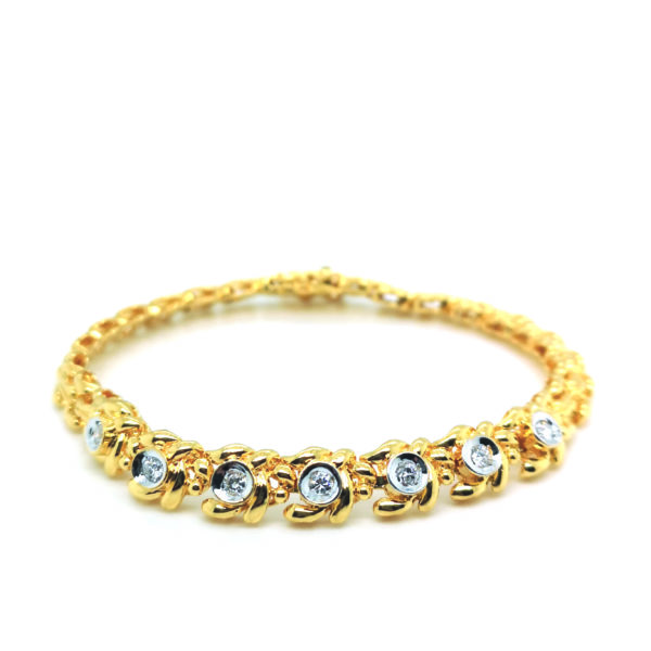 20K Yellow Gold Diamond Bracelet