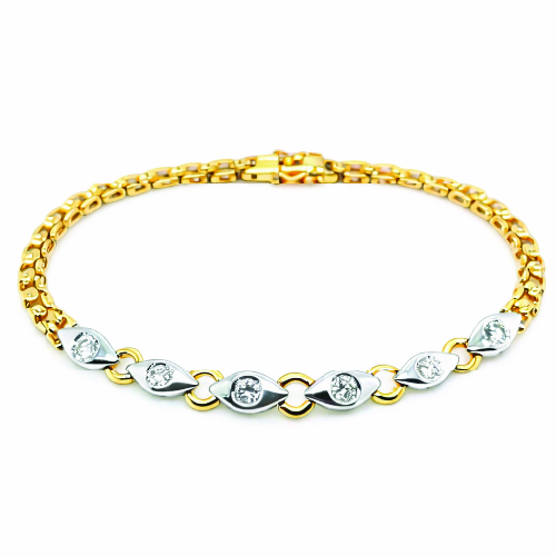 20K Yellow/White Gold Diamond Bracelet