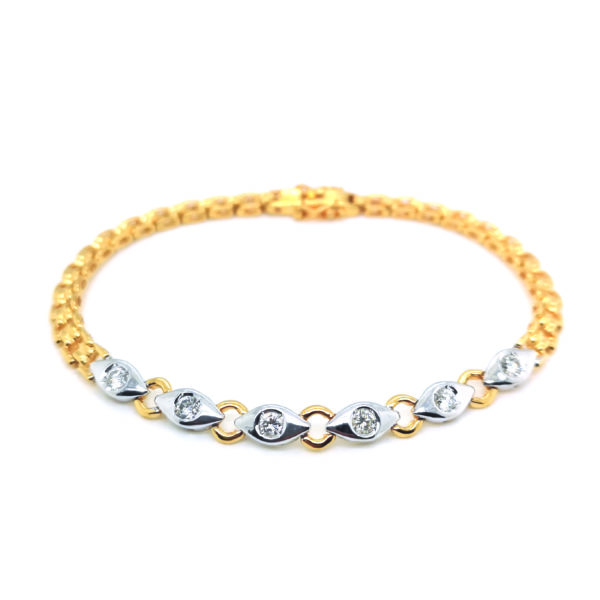 20K Yellow/White Gold Diamond Bracelet