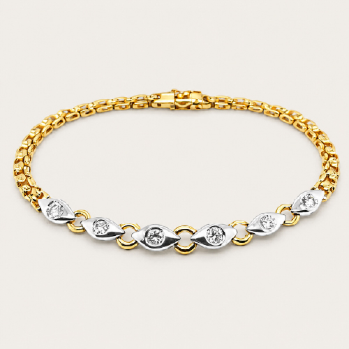 20K Yellow/White Gold Diamond Bracelet