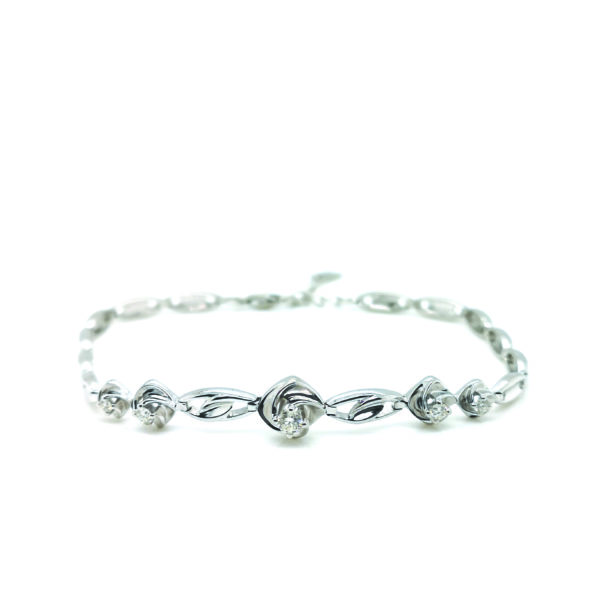 14K White Gold Diamond Bracelet