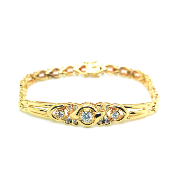 20K Yellow Gold Diamond Bracelet