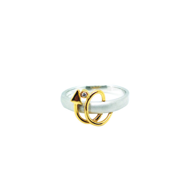 18K White/Yellow Gold Diamond Ring