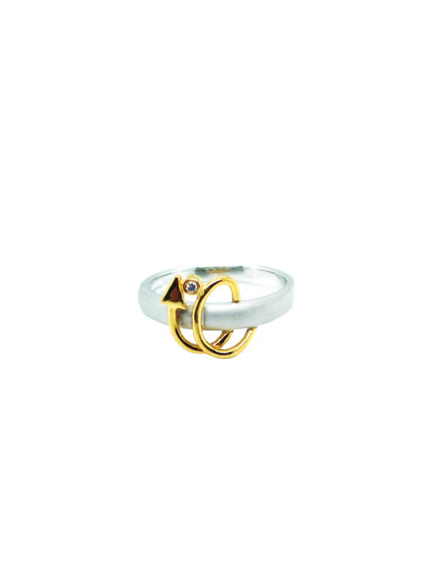 18K White/Yellow Gold Diamond Ring