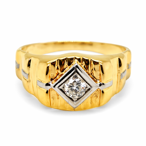 20K Yellow Gold Diamond Ring