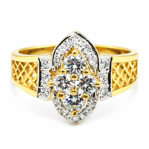20K Yellow Gold Diamond Ring