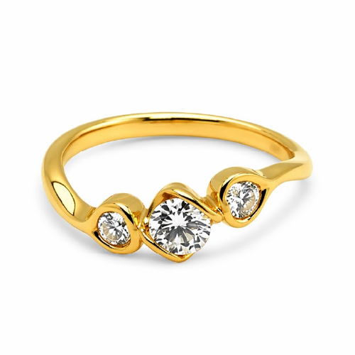 20K Yellow Gold Diamond Ring