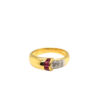 18K Yellow Gold Ruby Diamond Ring