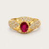 18K Yellow Gold Ruby Diamond Ring