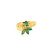 18K Yellow Gold Emerald Diamond Ring