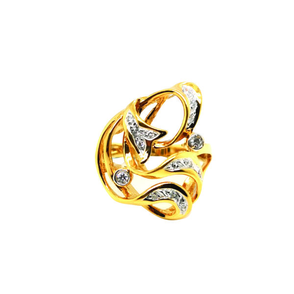 20K Yellow Gold Diamond Ring