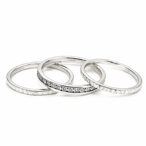 18K White Gold Black Rhodium 3in1 Diamond Ring