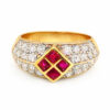 18K Yellow Gold Ruby Diamond Ring
