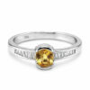 18K White Gold Yellow Sapphire Diamond Ring