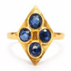 18K Yellow Gold Blue Sapphire Ring