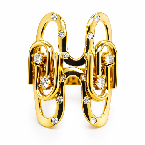 20K Yellow Gold Diamond Ring