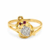 20K Yellow Gold Diamond Ruby Ring